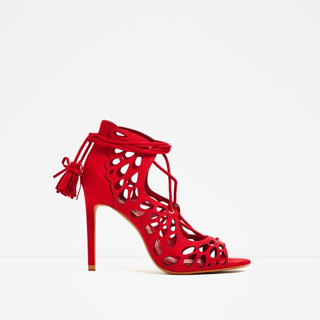 zara red high heels