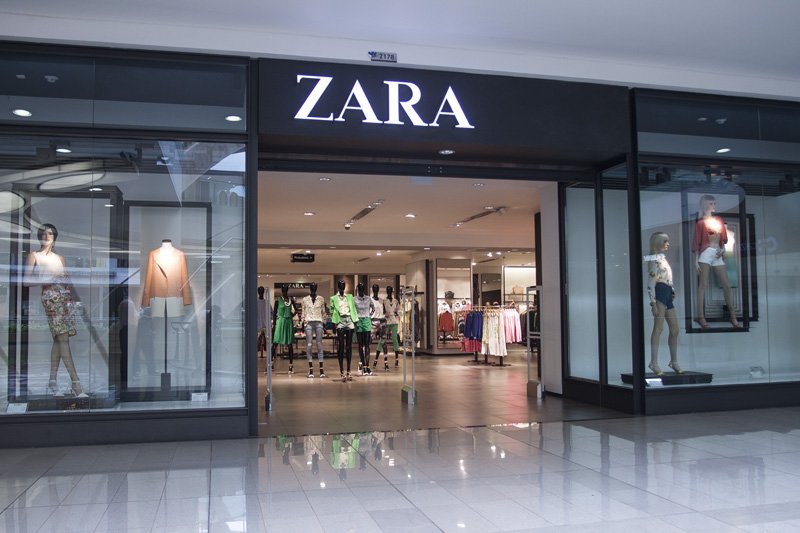 Zara Store in the historic city of Braga in Portugal. Zara stores