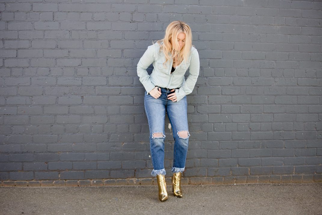 Double Denim & Gold Boots Susana